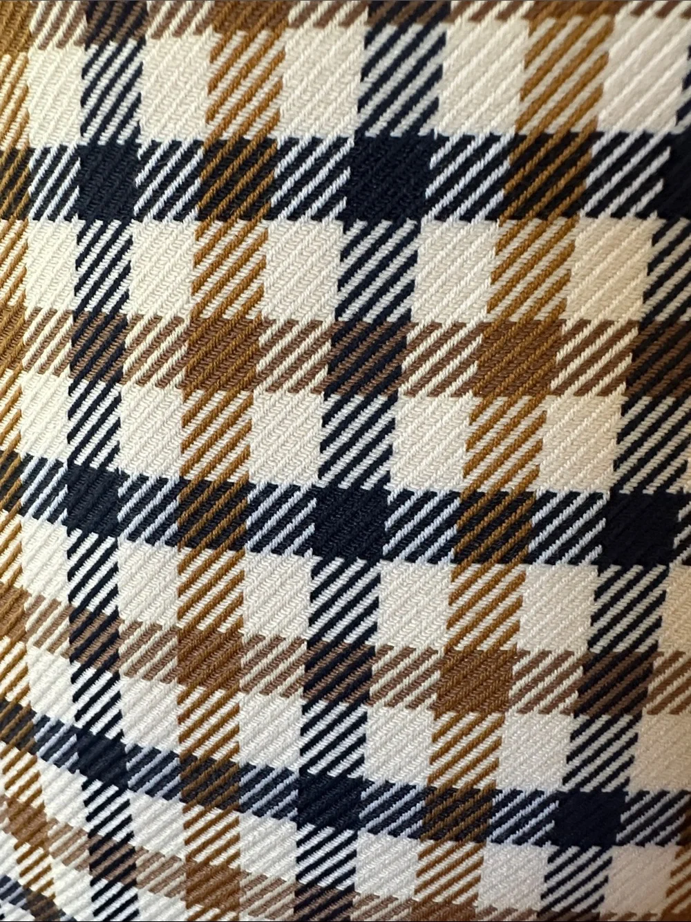 H&M Mod Button-Front Plaid Mini Skirt in Tan, Cream, and Black